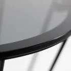 Mesa de centro redonda com base de aço e tampo de vidro fabricado na Itália - Alisea Viadurini