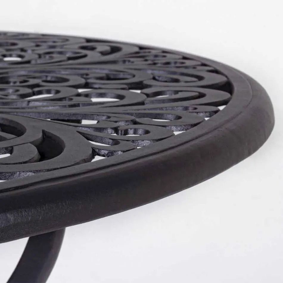 Mesa de centro redonda externa com acabamento antracite fosco de alumínio - Sayra Viadurini