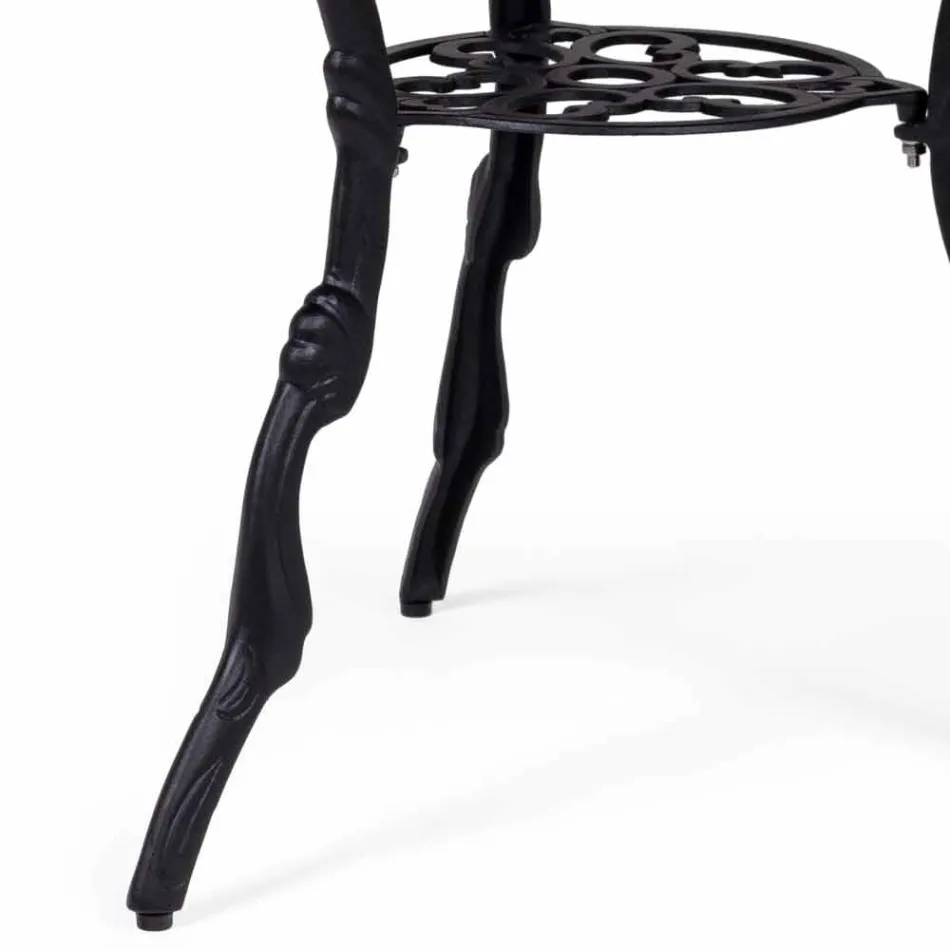 Mesa de centro redonda externa com acabamento antracite fosco de alumínio - Sayra Viadurini