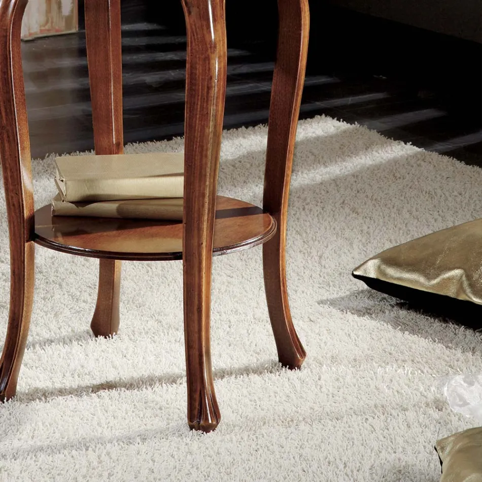 Mesa de centro redonda com pés de faia Made in Italy - Ecade Viadurini