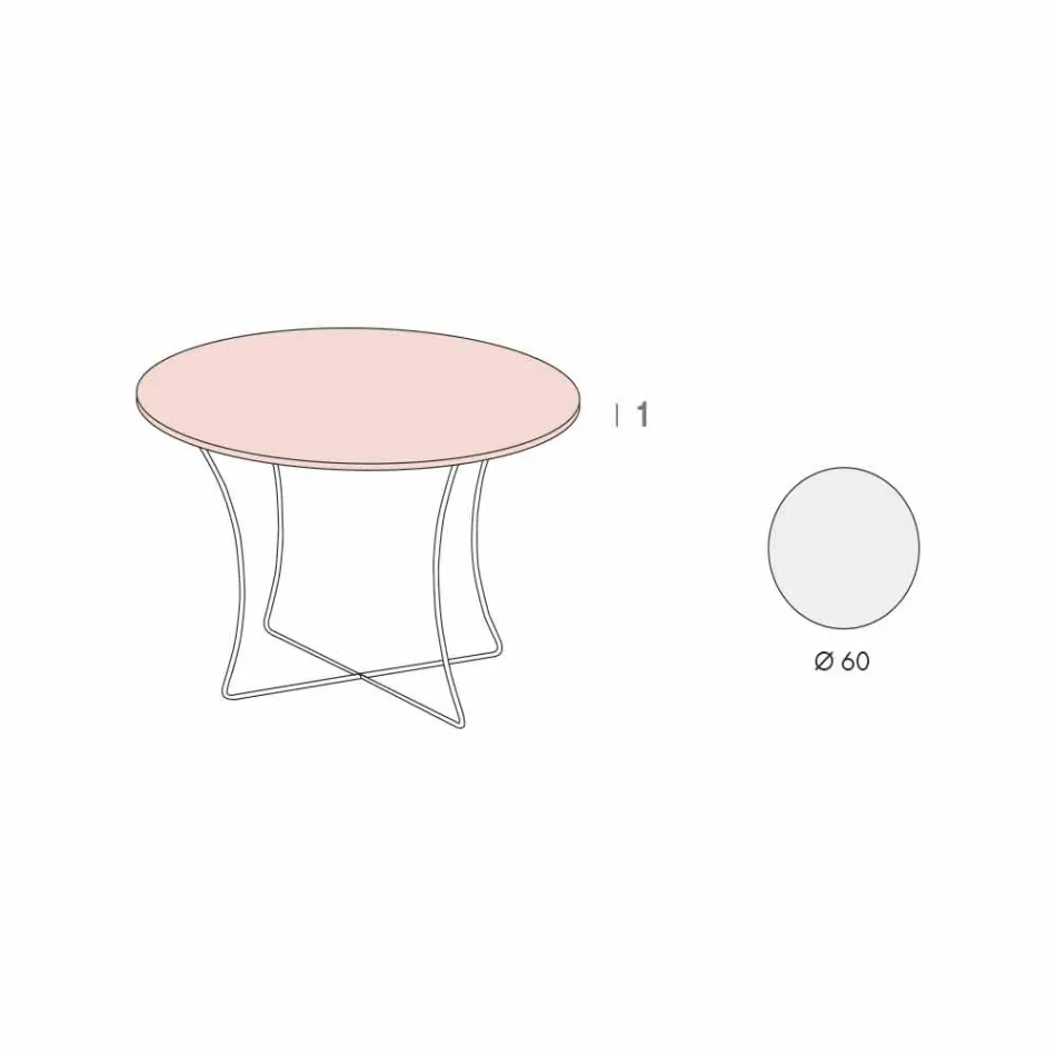 Mesa de centro redonda com tampo Hpl Made in Italy - Mina Viadurini