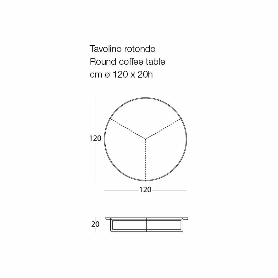 Mesa de centro redonda para sala de estar externa em grafite ou metal de lama - Stephane Viadurini