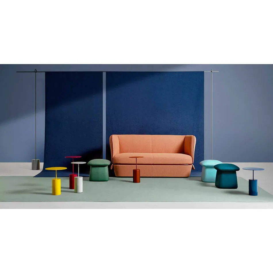 Mesa de centro redonda em chapa metálica colorida de design moderno - coquetel Viadurini