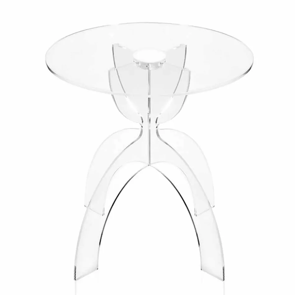 Mesa de centro de design redondo, em transparentes Lama de PMMA Viadurini