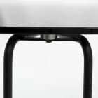 Mesa de centro redonda de vidro com base de 3 crescentes fabricada na Itália - Arepa Viadurini