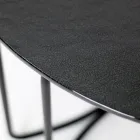 Mesa de centro redonda de vidro com base de 3 crescentes fabricada na Itália - Arepa Viadurini