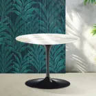 Mesa de centro redonda Saarinen Tulip, 41 cm de altura, em cerâmica Florim Calacatta Gold brilhante - Scarlet Viadurini