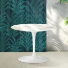 Mesa de centro redonda Saarinen Tulip, 41 cm de altura, em cerâmica Florim Calacatta Gold Gloss - Scarlet Viadurini