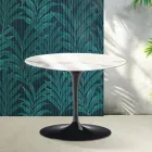 Mesa de centro redonda Saarinen Tulip, 41 cm de altura, em cerâmica Statuario Florim brilhante - Scarlet Viadurini
