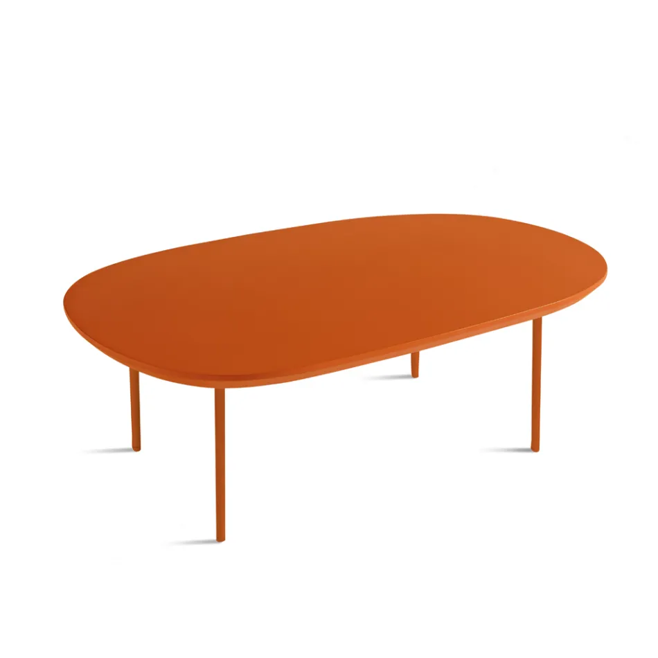 Mesa de centro em MDF com formato diferenciado, disponível em dois tamanhos e diversas cores - Navis Viadurini