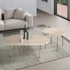 Mesa de centro em MDF com formato diferenciado, disponível em dois tamanhos e diversas cores - Navis Viadurini