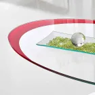 Mesa de centro com tampo de vidro com serigrafia Made in Italy - Campari Viadurini