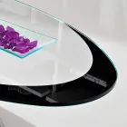 Mesa de centro com tampo de vidro com serigrafia Made in Italy - Campari Viadurini