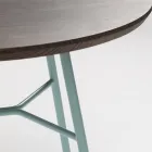 Mesa de centro com tampo redondo de madeira maciça made in Italy - Makino Viadurini