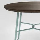 Mesa de centro com tampo redondo de madeira maciça made in Italy - Makino Viadurini