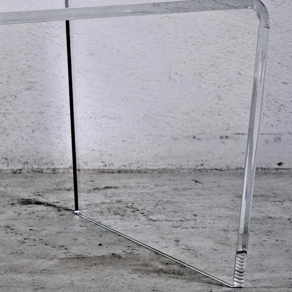 Mesa de centro em cristal acrílico transparente dobrado à mão - Crosto Viadurini