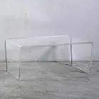 Mesa de centro em cristal acrílico transparente dobrado à mão - Crosto Viadurini
