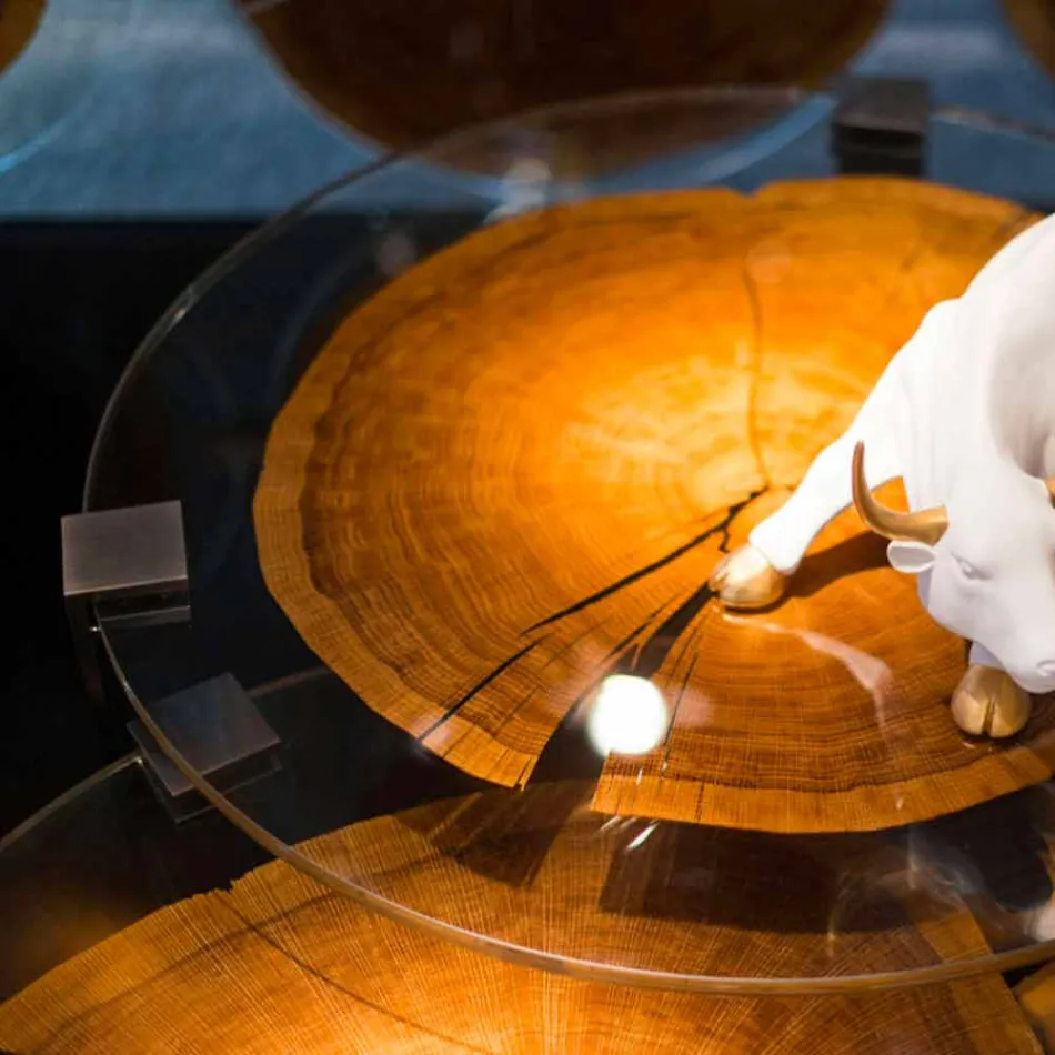 Mesa de Centro em Madeira e Aço com Pernas Metálicas Made in Italy - Damasco Viadurini