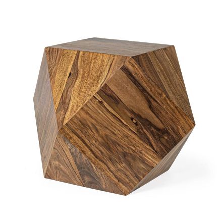 Mesa de Centro em Sheesham Wood Design Polygonal Homemotion - Torrice Viadurini