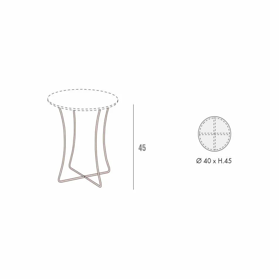 Mesa de Centro em Metal Pintado com Tampo Hpl Made in Italy - Numbo Viadurini