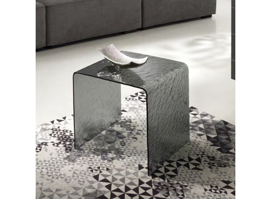 Mesa de centro em vidro curvo efeito martelado made in Italy - Frisco Viadurini