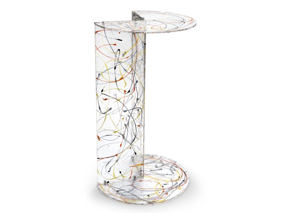 Mesa de centro de acrílico transparente ou colorida feita na Itália - Tabli Viadurini