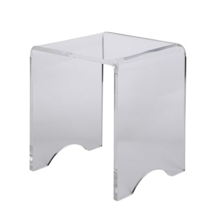 Mesa de centro Banqueta Cristal Acrílico Transparente Minimal Italiano - Plarco Viadurini