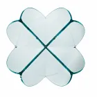 Mesinha de Sala com Flor de Vidro Transparente e Base Ácida 3 Tamanhos - Fiorella Viadurini