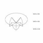 Mesinha de Sala com Flor de Vidro Transparente e Base Ácida 3 Tamanhos - Fiorella Viadurini