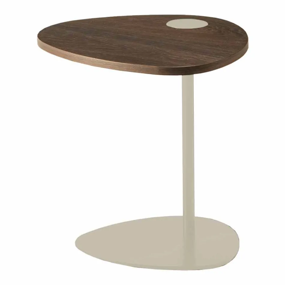 Mesa de centro da sala de estar em metal e tampo em madeira, design luxuoso - Yassine Viadurini