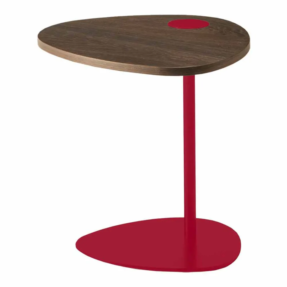 Mesa de centro da sala de estar em metal e tampo em madeira, design luxuoso - Yassine Viadurini