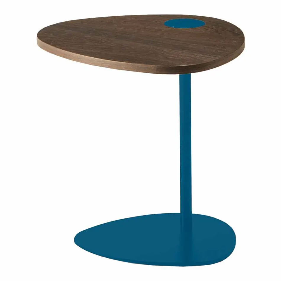 Mesa de centro da sala de estar em metal e tampo em madeira, design luxuoso - Yassine Viadurini