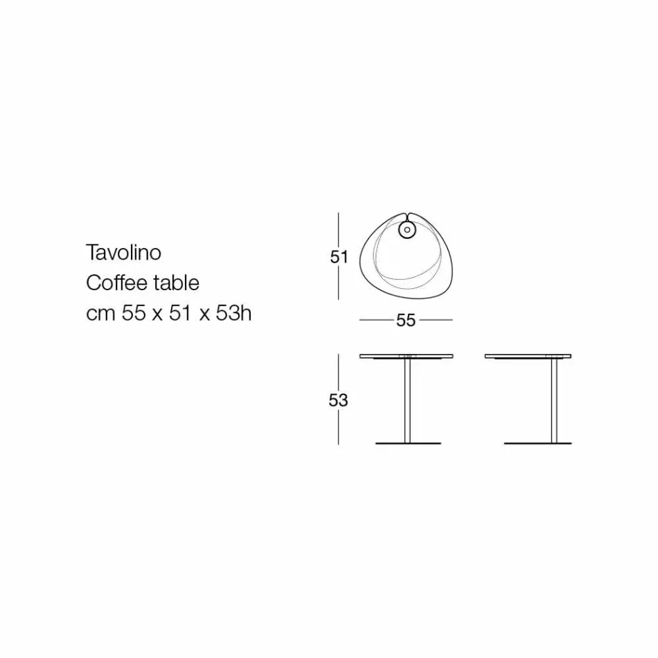 Mesa de centro da sala de estar em metal e tampo em madeira, design luxuoso - Yassine Viadurini