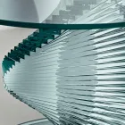 Mesinha da Sala em Vidro Espiral Transparente e Base Giratória - Spirulo Viadurini