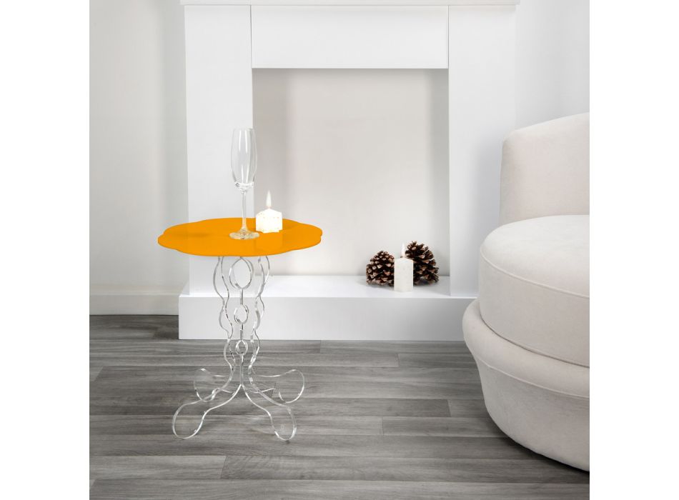 Laranja rodada mesa lateral 50 cm Janis, design moderno, feito na Itália Viadurini