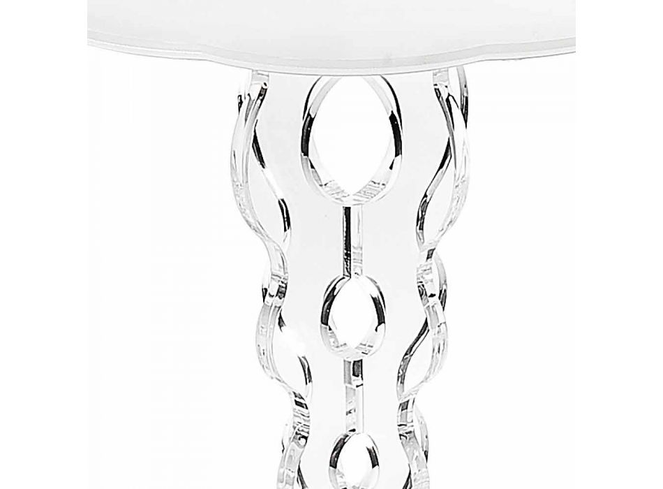 Mesa de centro redonda branca de 36cm de diâmetro de design moderno Janis, fabricada na Itália Viadurini