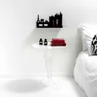 Mesa de centro redonda branca de diâmetro 50cm design moderno Janis, made in Italy Viadurini