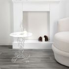 Mesa de centro redonda branca, diâmetro 50cm, design moderno Janis, fabricada na Itália Viadurini