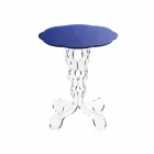 Redonda mesa de café azul diâmetro 36 cm design moderno Janis, made in Italy Viadurini