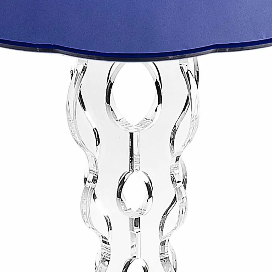Redonda mesa de café azul diâmetro 36 cm design moderno Janis, made in Italy Viadurini