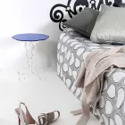 Redonda mesa de café azul diâmetro 36 cm design moderno Janis, made in Italy Viadurini