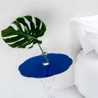 Redonda mesa de café azul diâmetro 50 cm design moderno Janis, made in Italy Viadurini