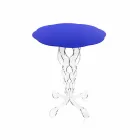 Redonda mesa de café azul diâmetro 50 cm design moderno Janis, made in Italy Viadurini