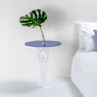 Redonda mesa de café azul diâmetro 50 cm design moderno Janis, made in Italy Viadurini