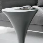 Mesa de centro redonda em formato de barco em metal e vidro jateado - embarque Viadurini