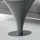 Mesa de centro redonda em formato de barco em metal e vidro jateado - embarque Viadurini