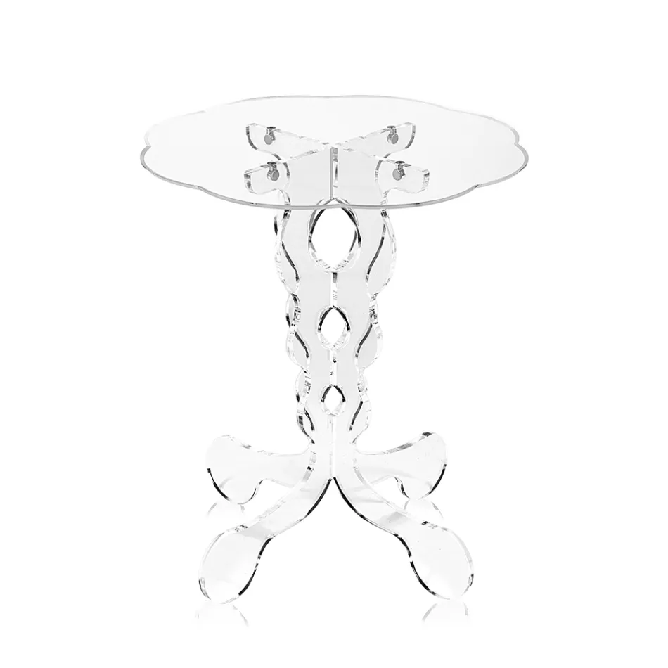 Mesa de centro redonda em Plexiglass Transparente 2 Dimensões - Fósforo Viadurini