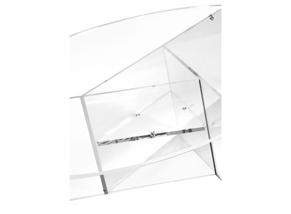 Mesa de centro redonda para sala em acrílico transparente - Dazeglio Viadurini