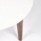 Mesa de Centro Redonda para Sala em Mármore e Madeira Manga - Desiderio Viadurini