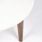 Mesa de Centro Redonda para Sala em Mármore e Madeira Manga - Desiderio Viadurini